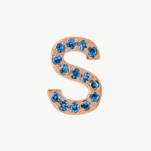 Rose Gold, Blue Diamond Letter Bead - Image 21