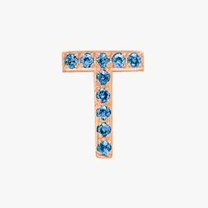 Rose Gold, Blue Diamond Letter Bead - Image 22