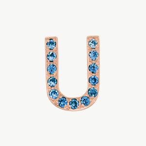 Rose Gold, Blue Diamond Letter Bead - Image 23