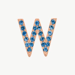 Rose Gold, Blue Diamond Letter Bead - Image 25