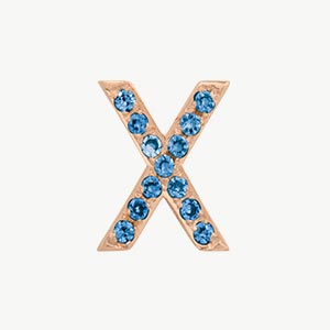 Rose Gold, Blue Diamond Letter Bead - Image 26