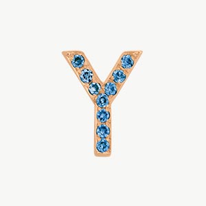 Rose Gold, Blue Diamond Letter Bead - Image 27