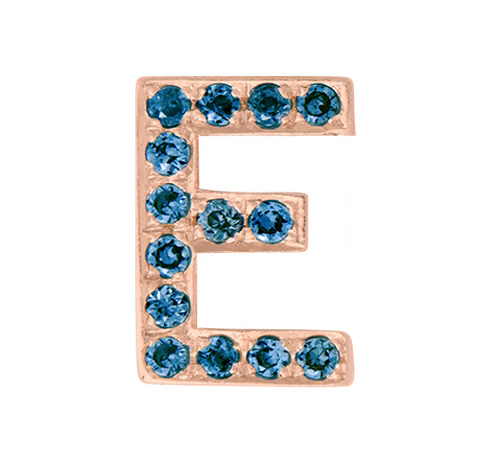 Rose Gold, Blue Diamond Letter Bead - Image 33