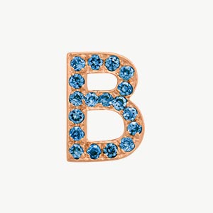 Rose Gold, Blue Diamond Letter Bead - Image 4