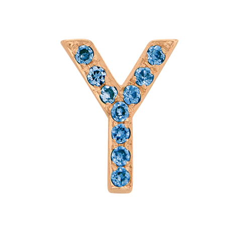 Rose Gold, Blue Diamond Letter Bead - Image 53