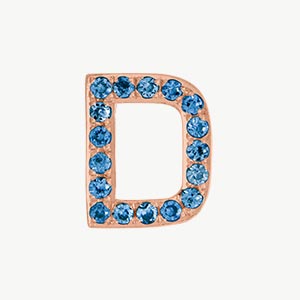 Rose Gold, Blue Diamond Letter Bead - Image 6
