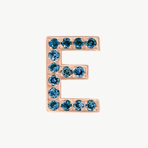 Rose Gold, Blue Diamond Letter Bead - Image 7