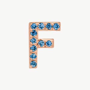 Rose Gold, Blue Diamond Letter Bead - Image 8