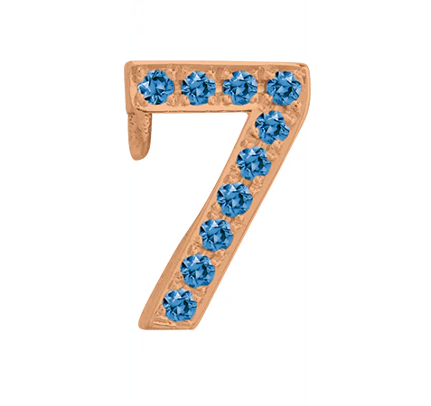 Rose Gold, Blue Diamond Number Bead - Image 10