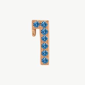 Rose Gold, Blue Diamond Number Bead - Image 14
