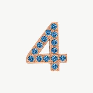Rose Gold, Blue Diamond Number Bead - Image 17