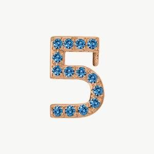 Rose Gold, Blue Diamond Number Bead - Image 18
