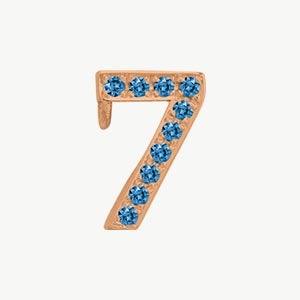 Rose Gold, Blue Diamond Number Bead - Image 20