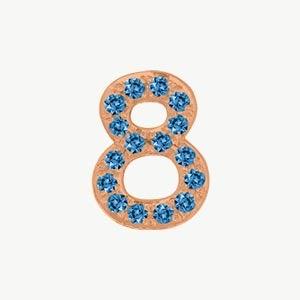 Rose Gold, Blue Diamond Number Bead - Image 21