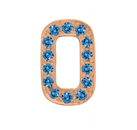 Rose Gold, Blue Diamond Number Bead - Image 3