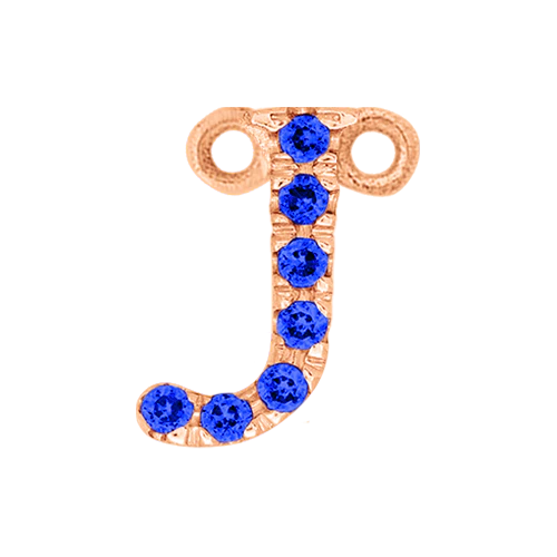 Blue Sapphire + 14k Rose Gold Letter Charm - Image 10