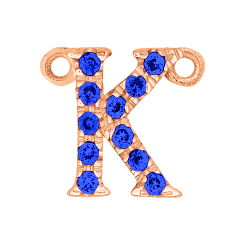 Blue Sapphire + 14k Rose Gold Letter Charm - Image 11
