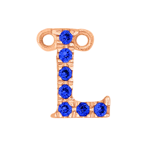 Blue Sapphire + 14k Rose Gold Letter Charm - Image 12