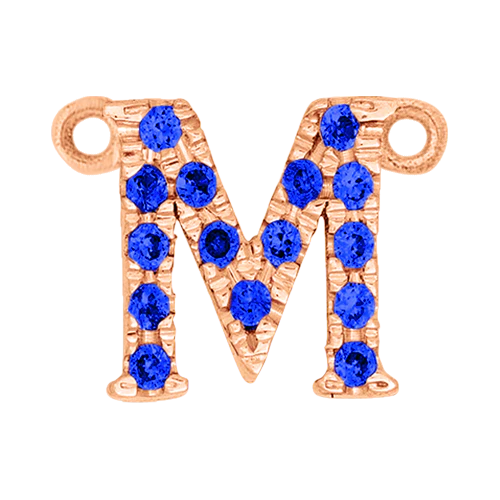 Blue Sapphire + 14k Rose Gold Letter Charm - Image 13