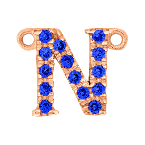 Blue Sapphire + 14k Rose Gold Letter Charm - Image 14