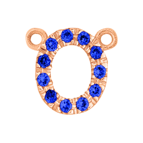Blue Sapphire + 14k Rose Gold Letter Charm - Image 15
