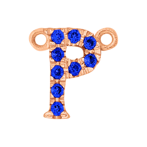 Blue Sapphire + 14k Rose Gold Letter Charm - Image 16