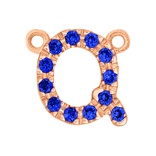 Blue Sapphire + 14k Rose Gold Letter Charm - Image 17