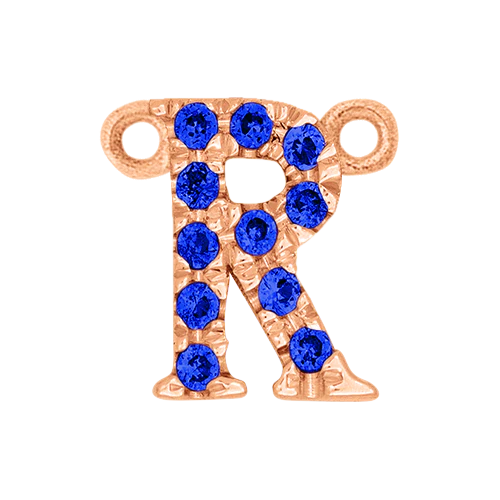 Blue Sapphire + 14k Rose Gold Letter Charm - Image 18