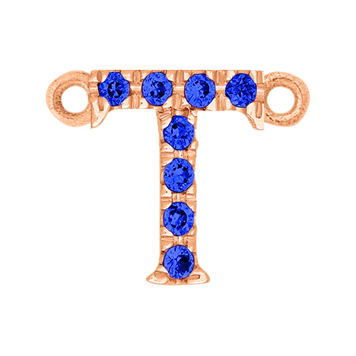 Blue Sapphire + 14k Rose Gold Letter Charm - Image 20