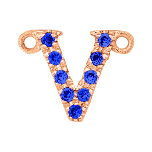 Blue Sapphire + 14k Rose Gold Letter Charm - Image 22