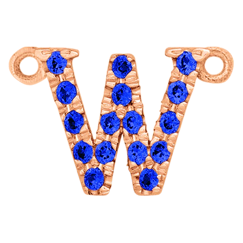 Blue Sapphire + 14k Rose Gold Letter Charm - Image 23