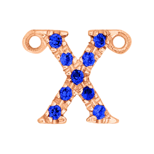 Blue Sapphire + 14k Rose Gold Letter Charm - Image 24