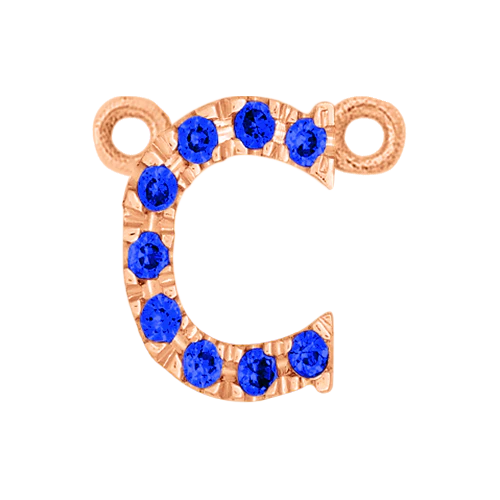 Blue Sapphire + 14k Rose Gold Letter Charm - Image 3