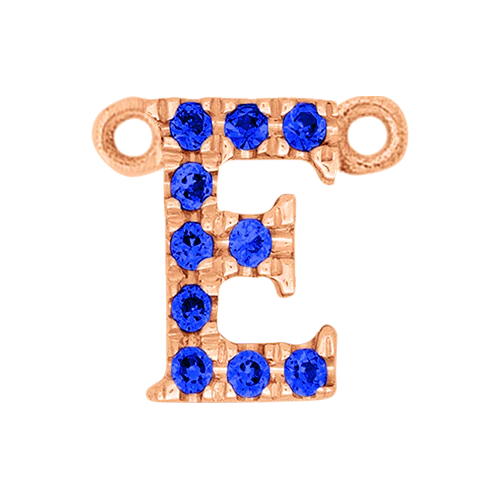Blue Sapphire + 14k Rose Gold Letter Charm - Image 5