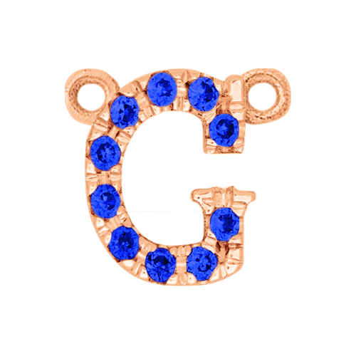 Blue Sapphire + 14k Rose Gold Letter Charm - Image 7