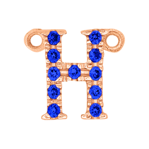Blue Sapphire + 14k Rose Gold Letter Charm - Image 8