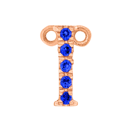 Blue Sapphire + 14k Rose Gold Letter Charm - Image 9