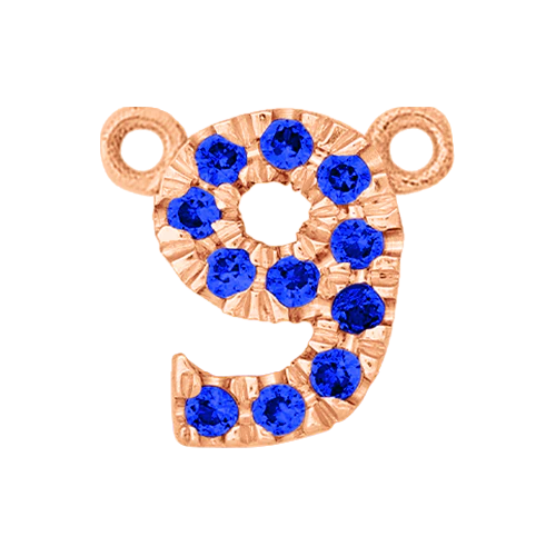 Blue Sapphire + 14k Rose Gold Number Charm - Image 10