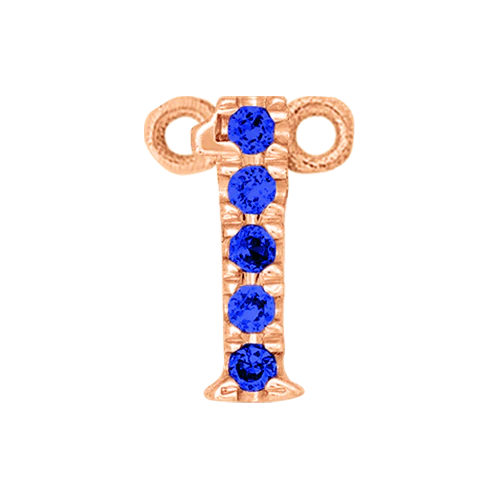 Blue Sapphire + 14k Rose Gold Number Charm - Image 2
