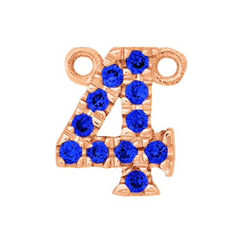Blue Sapphire + 14k Rose Gold Number Charm - Image 5