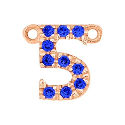 Blue Sapphire + 14k Rose Gold Number Charm - Image 6