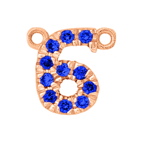 Blue Sapphire + 14k Rose Gold Number Charm - Image 7