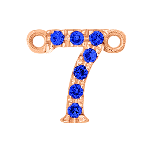Blue Sapphire + 14k Rose Gold Number Charm - Image 8