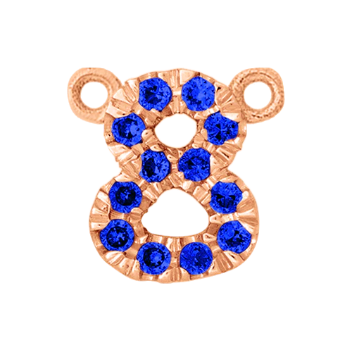 Blue Sapphire + 14k Rose Gold Number Charm - Image 9