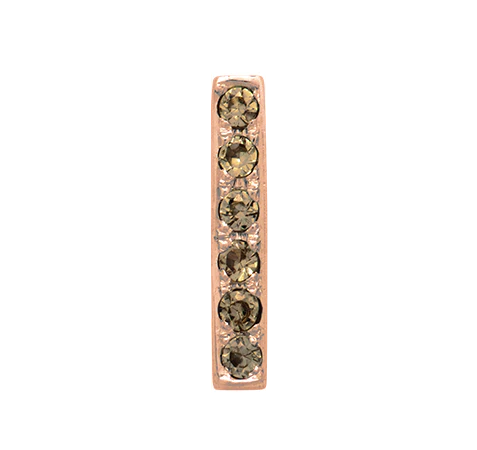 Rose Gold, Brown Diamond Letter Bead - Image 11
