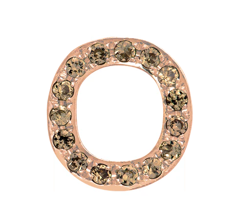 Rose Gold, Brown Diamond Letter Bead - Image 17