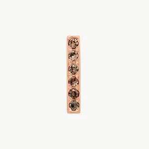 Rose Gold, Brown Diamond Letter Bead - Image 37