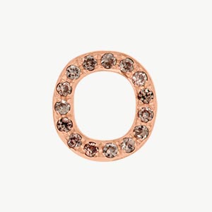Rose Gold, Brown Diamond Letter Bead - Image 43