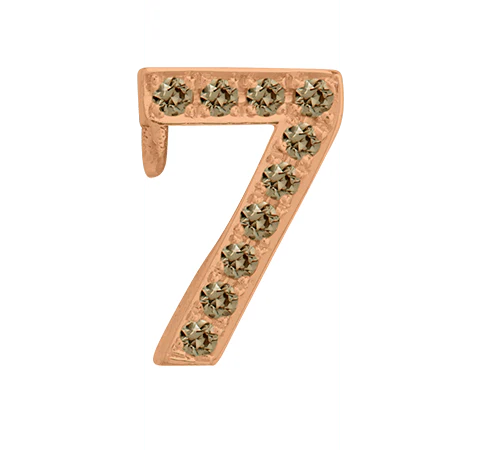 Rose Gold, Brown Diamond Number Bead - Image 10