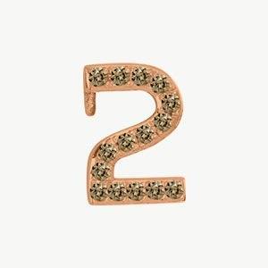 Rose Gold, Brown Diamond Number Bead - Image 15